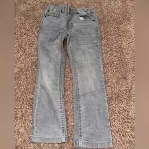 Gray Straight-Leg Jeans with Vintage Wash